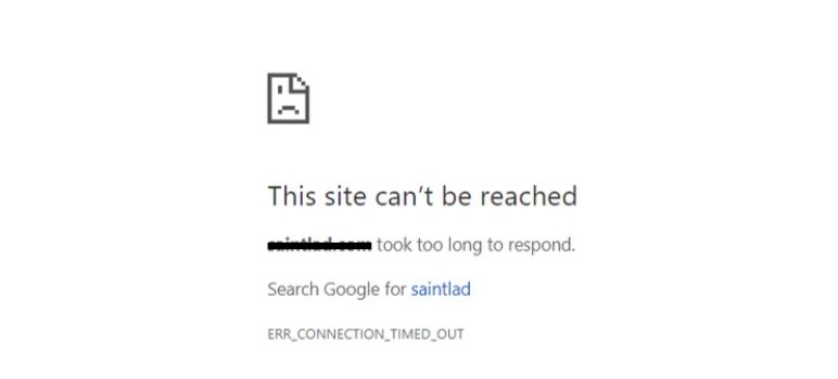 ERR_CONNECTION_TIMED_OUT Error in Chrome